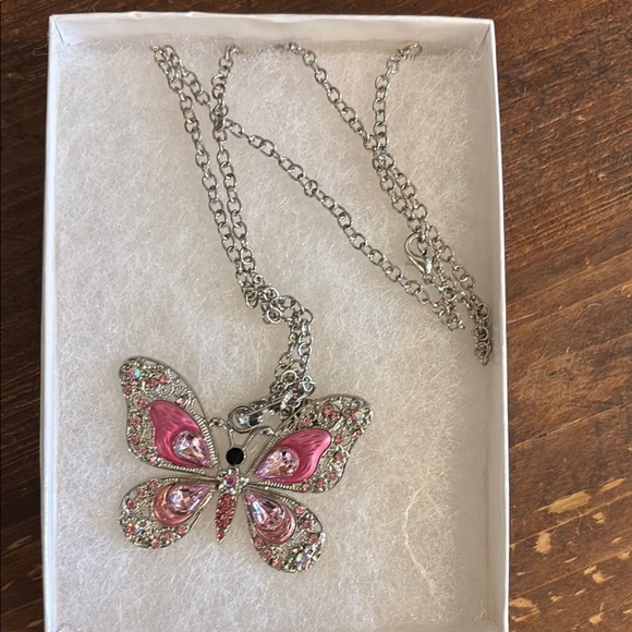 Paparazzi Pink and Silver Butterfly Charm Necklace - Picture 12 of 12